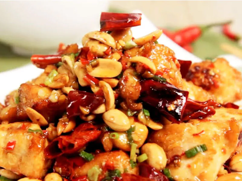 Kung Pao chicken with peanuts at Pokebowl Express & Asian Cuisine, an Asian Restaurant in Pittsburgh